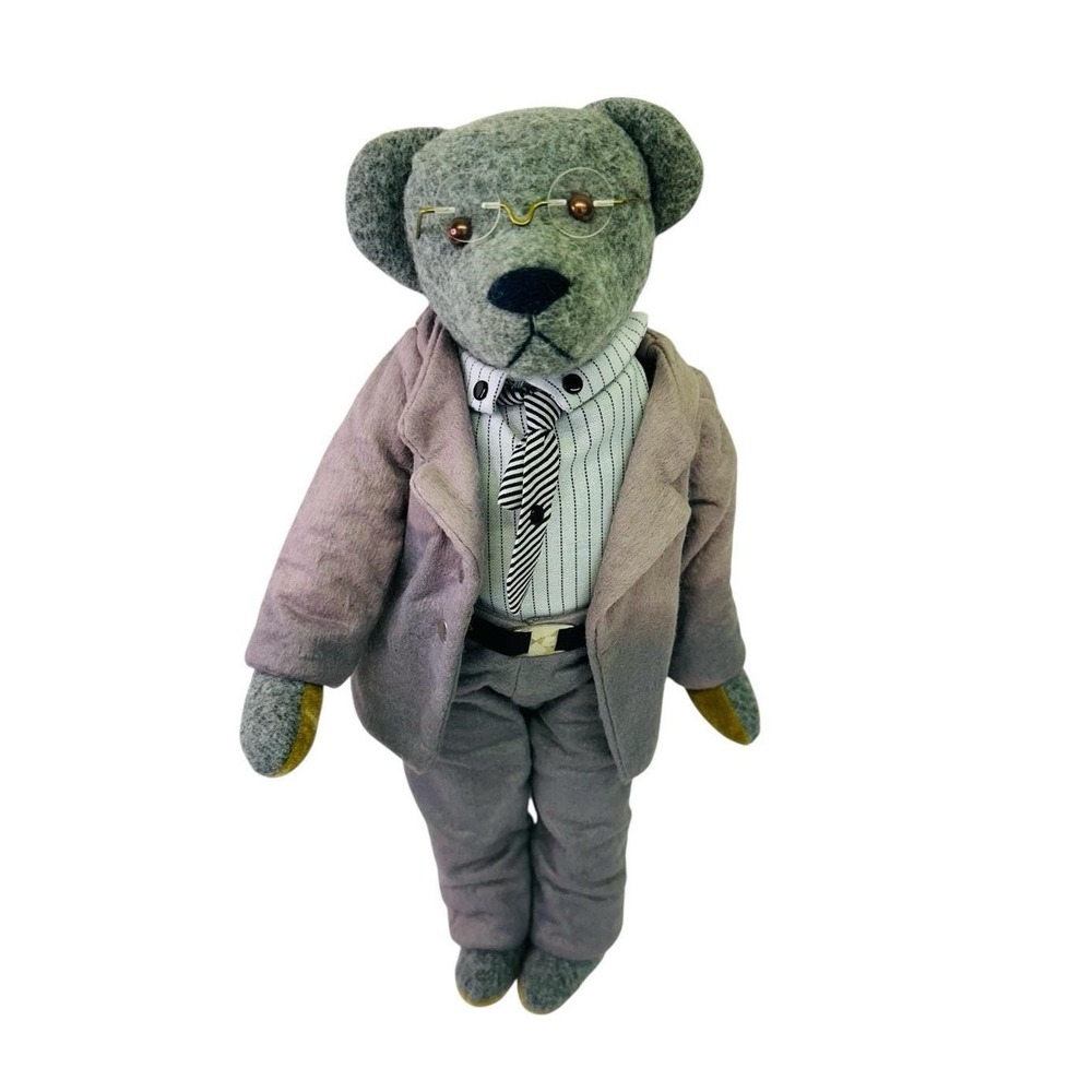 Bearly There Inc. Linda Spiegel Joe The Bear In The Gray Suit Artist Signed Read
